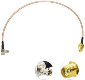 img 2 attached to 🔌 Enhanced SMA to TS9 Coaxial Cable Kit: External Antenna Adapter Cable with Straight SMA Female to 90 Degree TS9 Connectors for USB Modems & MiFi Hotspots (12" 30cm RG316 RG174 2pcs)