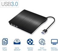 ultra-thin usb 3.0 cd/dvd drive - high-speed data transfer, portable player for desktop laptop, windows/mac support logo