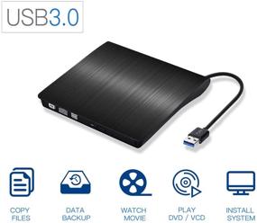 img 4 attached to Ultra-Thin USB 3.0 CD/DVD Drive - High-Speed Data Transfer, Portable Player for Desktop Laptop, Windows/Mac Support