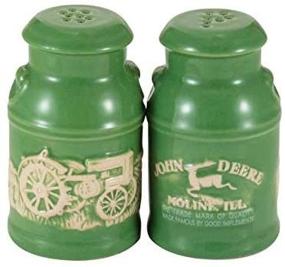 img 4 attached to John Deere Raised-Relief Milk Can Salt & Pepper Shaker Set