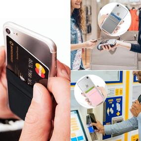 img 3 attached to 📱 SS 3 Pack Adhesive Phone Card Holder: Stylish Stretchy Wallet Pocket Sleeve for iPhone, Samsung, and Android Smartphones