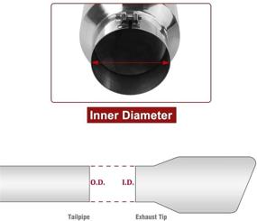 img 1 attached to 🚚 Upower Chrome Diesel Exhaust Tip Universal Trucks Car 5-Inch Inlet 8-Inch Outlet 15-Inch Long Stainless Steel Polished Bolt/Clamp On