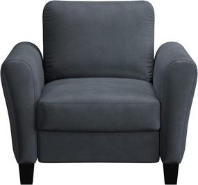 img 3 attached to 🪑 Lifestyle Solutions Austin Curved-Arm Chair, Dark Grey - Stylish & Comfortable seating for your home