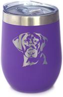 🐾 labrador retriever wine tumbler - insulated stainless steel cup - purple - perfect for outdoor camping логотип