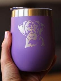 img 2 attached to 🐾 Labrador Retriever Wine Tumbler - Insulated Stainless Steel Cup - Purple - Perfect for Outdoor Camping