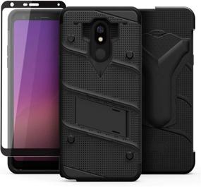 img 1 attached to 📱 ZIZO Bolt Series LG Stylo 5 Case – Military Grade Drop Tested with Full Glass Screen Protector, Holster, Kickstand – Black Black