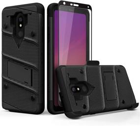 img 3 attached to 📱 ZIZO Bolt Series LG Stylo 5 Case – Military Grade Drop Tested with Full Glass Screen Protector, Holster, Kickstand – Black Black