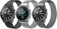 🔗 регулируемый ремешок из нержавеющей стали с сетчатой петлей для samsung galaxy watch 3 45мм, galaxy watch 46мм, gear s3 frontier classic - 3 штуки, ширина 22мм логотип