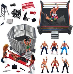 img 4 attached to Ultimate Wrestling Fun with ToyVelt: 32 Piece Wrestling Toys for Kids!