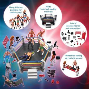 img 2 attached to Ultimate Wrestling Fun with ToyVelt: 32 Piece Wrestling Toys for Kids!