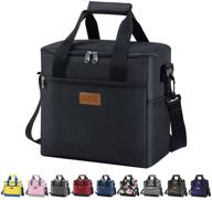 👜 iknoe large cooler bag: collapsible 24 can insulated leakproof lunch tote with multi-pockets - a versatile thermal bag for beach, picnic, and work logo