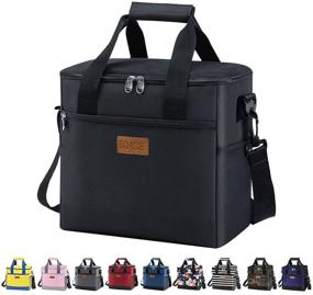 img 4 attached to 👜 Iknoe Large Cooler Bag: Collapsible 24 Can Insulated Leakproof Lunch Tote with Multi-Pockets - A Versatile Thermal Bag for Beach, Picnic, and Work