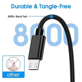 img 1 attached to 2Pack Braided PS4 Controller Charger Cable, 3FT Micro USB Fast Charging Cable for Sony PlayStation 4, PS4 Slim/Pro, Xbox One/One X, Android Phones, Galaxy S7/S6/S4/J7/J3, Note 5/4