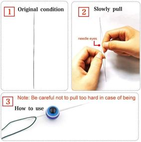 img 1 attached to 🧵 Ultimate Beading Needle Set: 30 Pieces with 5 Size 10 Big Eye Needles and 20 Long Straight Needles – Perfect for Bracelet and Necklace Making, Easy Threading – Comes in Convenient Storage Bottle