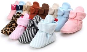 img 3 attached to 👶 RVROVIC Cozy Fleece Booties for Baby Boys and Girls - Newborn Infants Cotton Winter Boots, Warm Socks, Slippers, and Crib Shoes