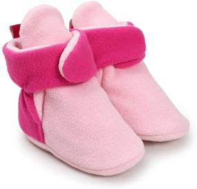 img 1 attached to 👶 RVROVIC Cozy Fleece Booties for Baby Boys and Girls - Newborn Infants Cotton Winter Boots, Warm Socks, Slippers, and Crib Shoes