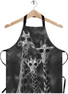 🦒 wondertify giraffes apron: funny family giraffes with sunglasses – adjustable neck, ideal for home cooking, grill, baking, bbq – men's and women's apron логотип