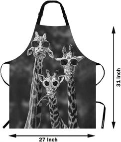 img 2 attached to 🦒 WONDERTIFY Giraffes Apron: Funny Family Giraffes with Sunglasses – Adjustable Neck, Ideal for Home Cooking, Grill, Baking, BBQ – Men's and Women's Apron