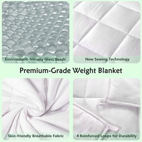 img 3 attached to PORLAE Weighted Blanket (15 lbs - 48x71), Cooling Heavy 🛌 Blanket for Hot & Cold Sleepers, Kids or Adults, 100% Cotton (White)