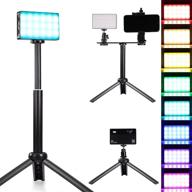 🔦 pixel g6 rgb video light: adjustable tripod holder, 0-765° hue range, 2500k-8500k, cri95+, mini led aluminum panel light for tiktok, video conference, photography, youtube logo