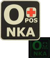 🩸 glow in the dark opos o+ nka blood type tactical morale pvc rubber patch - enhance visibility with touch fastener logo