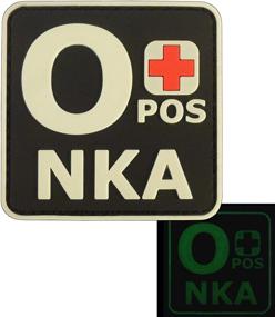 img 4 attached to 🩸 Glow in the Dark OPOS O+ NKA Blood Type Tactical Morale PVC Rubber Patch - Enhance Visibility with Touch Fastener