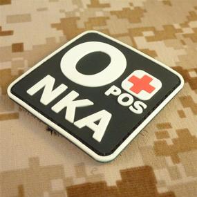 img 1 attached to 🩸 Glow in the Dark OPOS O+ NKA Blood Type Tactical Morale PVC Rubber Patch - Enhance Visibility with Touch Fastener