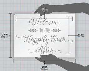 img 2 attached to 🎉 StudioR12's Welcome - Happily Ever After Stencil: Perfect DIY Wedding Home Decor Gift, Craft, and Paint Wood Sign. Reusable Mylar Template in Various Sizes.