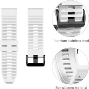 img 2 attached to 🥏 22mm Silicone Sport Strap Replacement Wristband for Garmin Fenix 5/Fenix 5/Fenix 6/Fenix 6 Pro/Forerunner 935/945/Approach S60/Quatix 5 Watch - Compatible and Soft