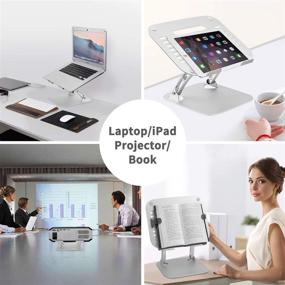 img 1 attached to 🖥️ Adjustable and Portable Laptop Stand by HD SOLUTIONS with Heat Ventilation - Elevates MacBook, Proair, Notebooks, and 10''-17'' Laptops for Ergonomic Comfort - Ideal for Bed Desks