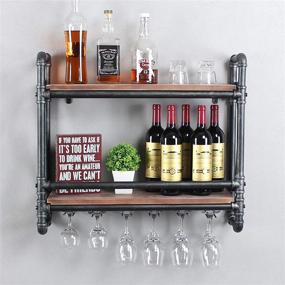 img 4 attached to Industrial Mounted Holders Glasses Storage Furniture and Dining Room Furniture