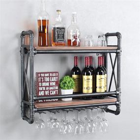 img 3 attached to Industrial Mounted Holders Glasses Storage Furniture and Dining Room Furniture