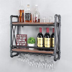 img 2 attached to Industrial Mounted Holders Glasses Storage Furniture and Dining Room Furniture