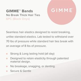 img 3 attached to GIMME Bands Thick Fit Hair Ties: No-Break Microfiber Elastics for Thick Hair, Gentle Hold, Snag-Free Design, Black Onyx