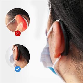 img 3 attached to 🎧 ZDF GEAR Black Ear Protector Mask - Set of 5pcs. Ear Saver, Holder, Adjuster, and Hook for Masks