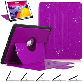 img 4 attached to Glitter Sparkly Shockproof Case for iPad 9th/8th/7th Generation 10.2-inch, 5 Magnetic Angles, Purple