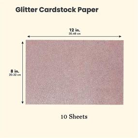 img 1 attached to 🌹 levylisa Карта с блестками из розового золота: 10 листов блестящей бумаги формата 8" x 12" для премиального изготовления открыток, упаковки подарков.