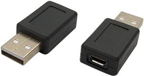 img 1 attached to 💻 2 шт. USB 2.0 мужской разъем на женский Micro USB адаптер: эффективное решение для передачи данных.