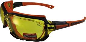 img 1 attached to High-Performance Global Vision Octane Padded Motorcycle Sport Sunglasses: Octane Orange with Clear Smoke and Yellow Lens - 3 Pairs
