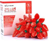 🍓 silvom strawberry red christmas lights - 25 led, 16ft, 120v ul certified indoor/outdoor string lights for halloween, thanksgiving, christmas tree, wedding, and holiday decoration логотип