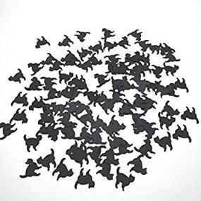 img 4 attached to 🐱 Hemarty 100pcs Black Cat Confetti for Halloween Decor, Birthday Parties, and Cat Lovers