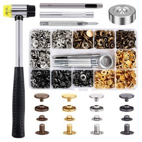 img 4 attached to 🔗 Qfun 120 Set Snap Fasteners Kit: Metal Button Snaps for Leather Crafts and Clothing with Tools and Leather Snaps for Clothes, Jackets, Jeans, Bracelets, Bags