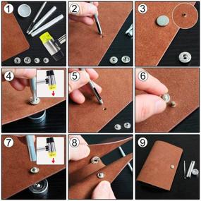 img 1 attached to 🔗 Qfun 120 Set Snap Fasteners Kit: Metal Button Snaps for Leather Crafts and Clothing with Tools and Leather Snaps for Clothes, Jackets, Jeans, Bracelets, Bags