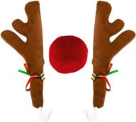 украсьте свой автомобиль праздничным духом с костюмом для автомобиля "рейндир" от ubabe: рожки и нос для рудольфа для рождественского украшения, подарков на рождество и автомобильных аксессуаров. логотип