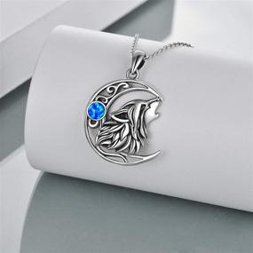 img 2 attached to 🐺 POPKIMI Wolf Jewelry Christmas Gifts - Sterling Silver Crystal Opal Moon Howling Wolf Pendant Necklace Set [Includes Wolf Necklace, Urn Necklace, and Locket Necklace] - Ideal Jewelry for Women, Men, Girls, Wolf Lovers; Perfect Birthday Gift for Mom, Friends