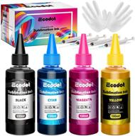 🖨️ ecodot 400ml sublimation ink refill: perfect for epson wf7710, et2720, et4700, et15000, et2760, et2750, wf7820 inkjet printers, heat press transfer on plates, mugs, polyester shirts, phone cases, and more logo