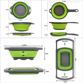 img 3 attached to Huanlemai 3 Packs Silicone Collapsible Colander