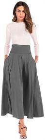 img 2 attached to 👗 Stylish Women's High-Waisted Pleated Maxi Skirt: Vintage, Versatile, and Pocket-friendly!