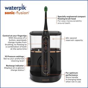 img 2 attached to 🦷 Waterpik Sonic-Fusion Professional Flossing Electric Toothbrush, Black, Single Pack