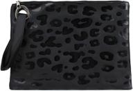 🐆 stylish leather wristlet: oversized leopard evening women's handbags & wallets - trendy fashion accessory logo